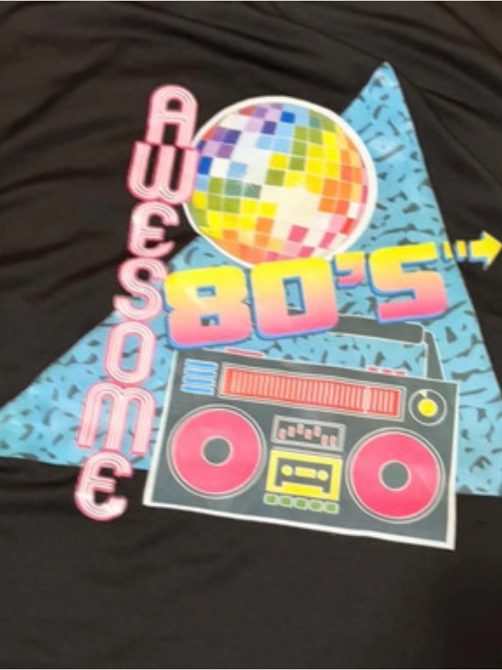 Womens 80s Awesome Graphic Tee - Black